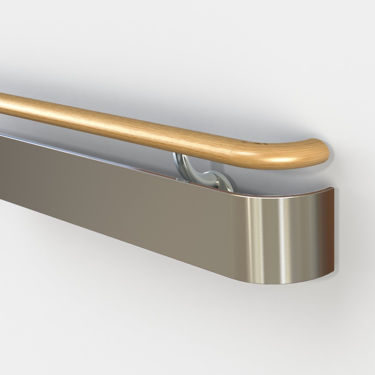 3500 Series Handrail-Wood Top/Stainless Steel Bottom