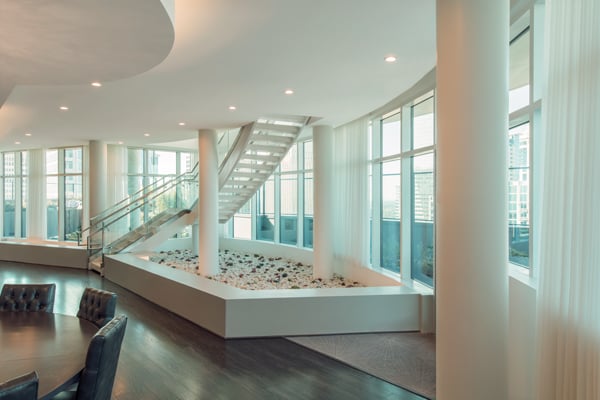 Ascent Apartment lobby with staircase