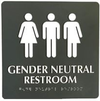A gender neutral bathroom sign.