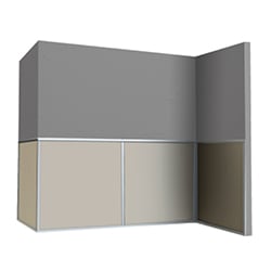 Rendering showing a wall with a wall panel system with trim.