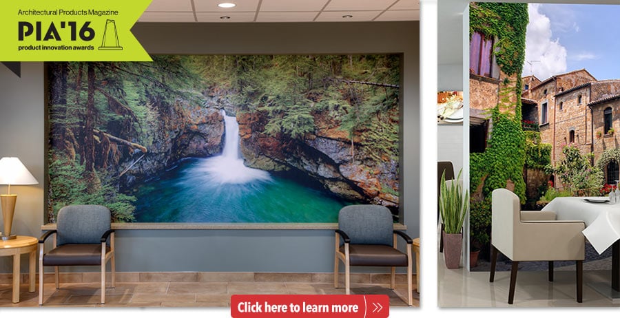 Two images nature scenes made of Aspex® Printed Wall Protection.