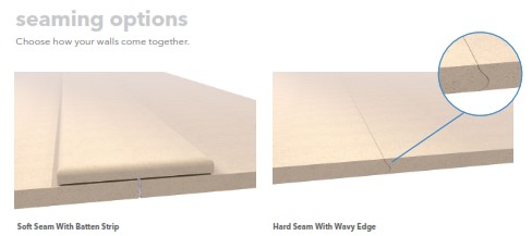 Shower Wall Soft and Hard Seam Options
