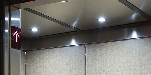 Stainless Steel Elevator ceiling with LED lights