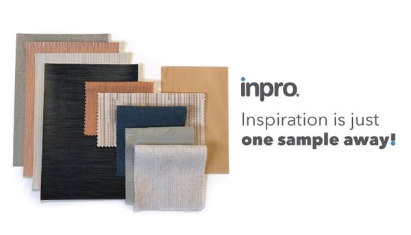 Flat Lay of different finish options with text overlay reading, Inspiration is just one sample away!