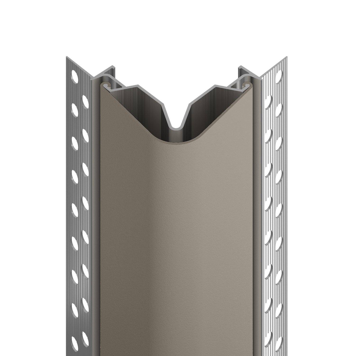 170F bullnose flush mount corner guard in shiprock gray