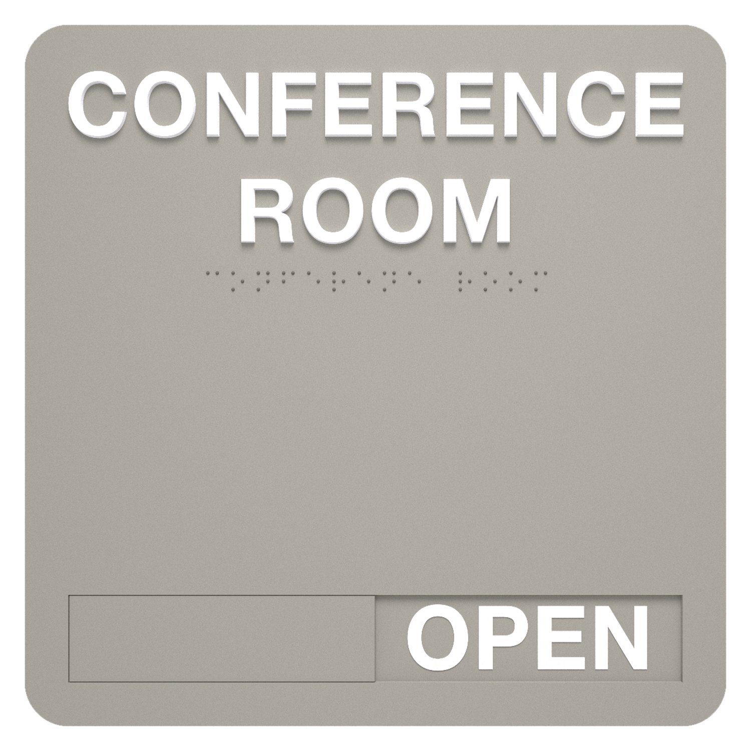 ADA identification sign with slider in gray Aspen Standard Sign Design