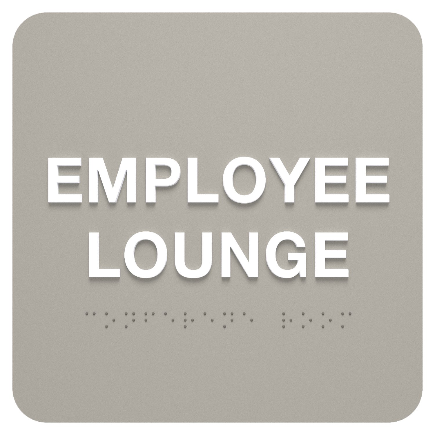 ADA Identification Employee Lounge Sign in gray Aspen Standard Sign Design with White Text