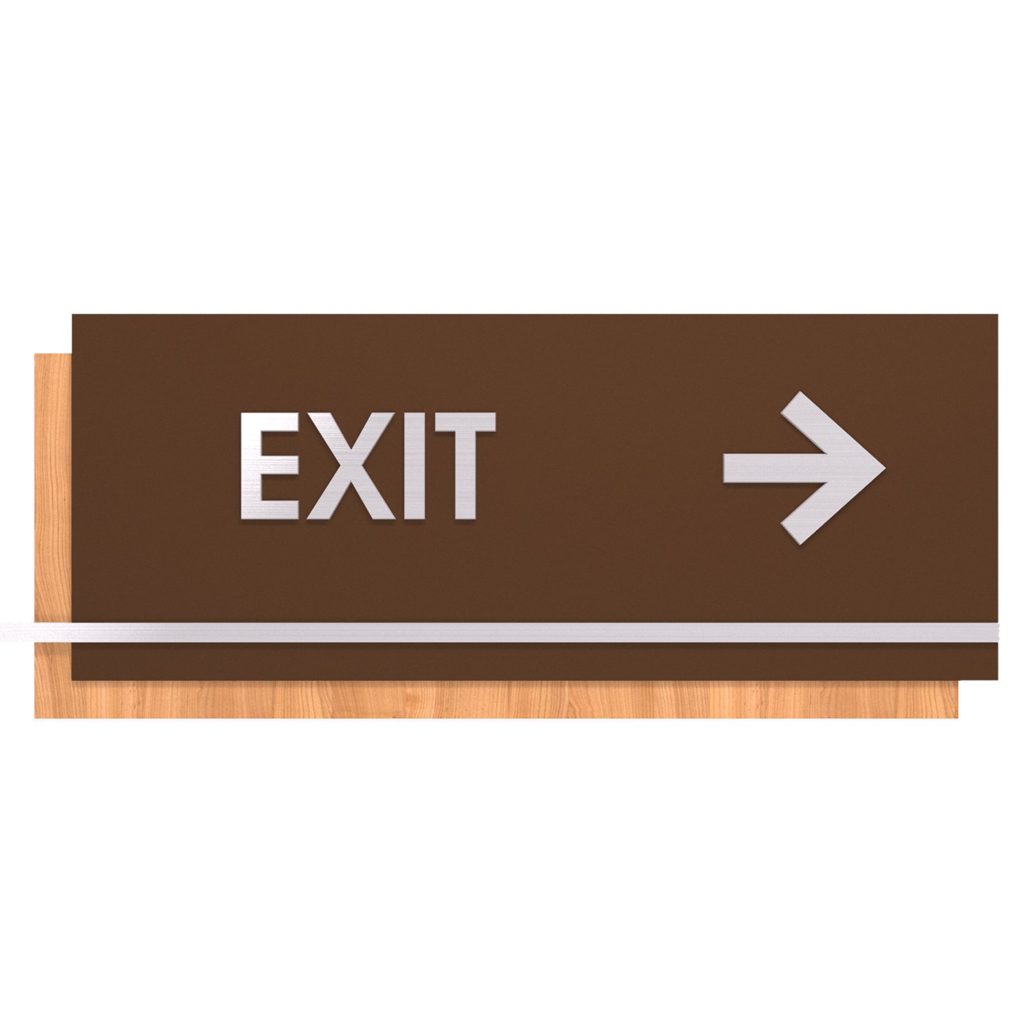 Directional exit sign brown in Boston Standard Sign Design