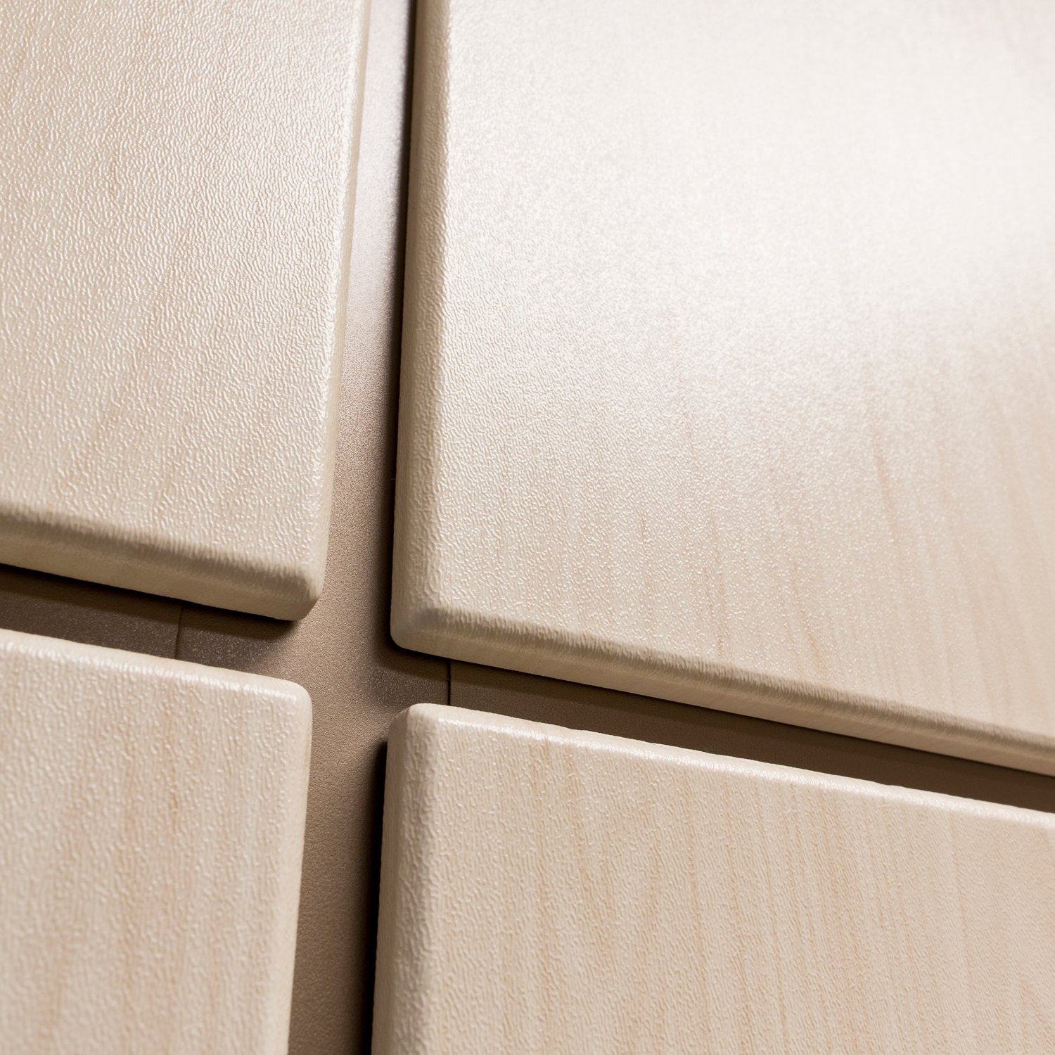 Close up view of wrapped wall panels