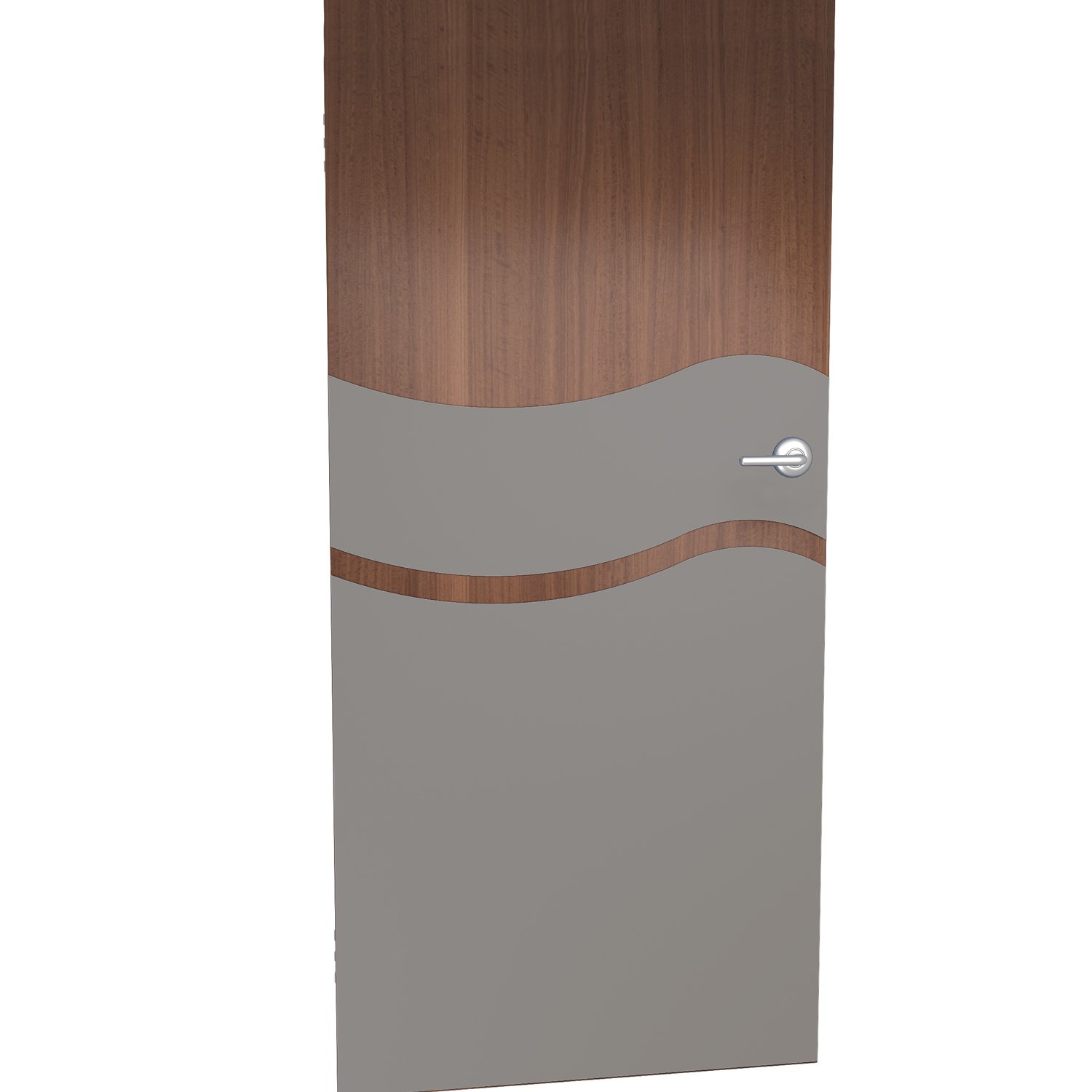 Wave cut kickplate for door in shiprock gray