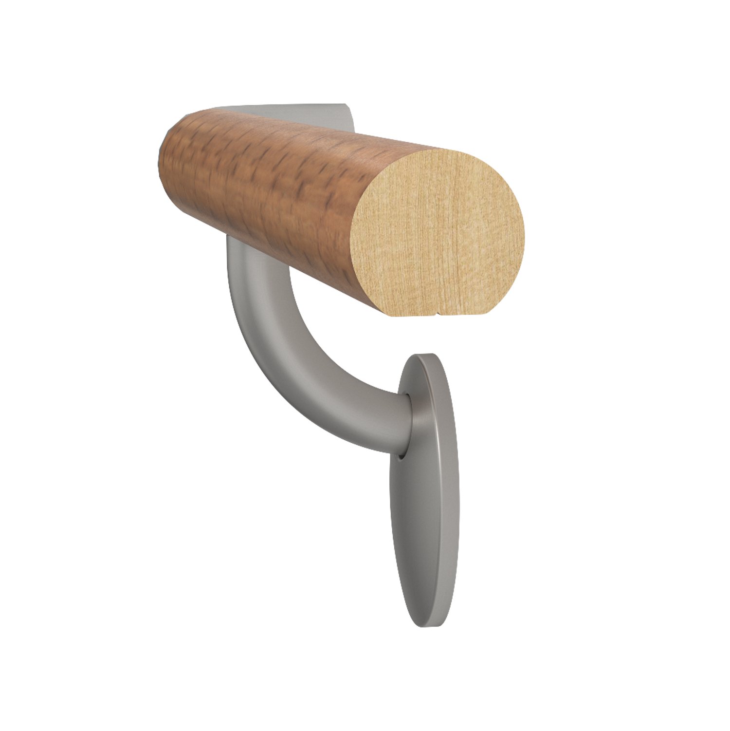 HR910 hardwood and stainless steel handrail cut away view