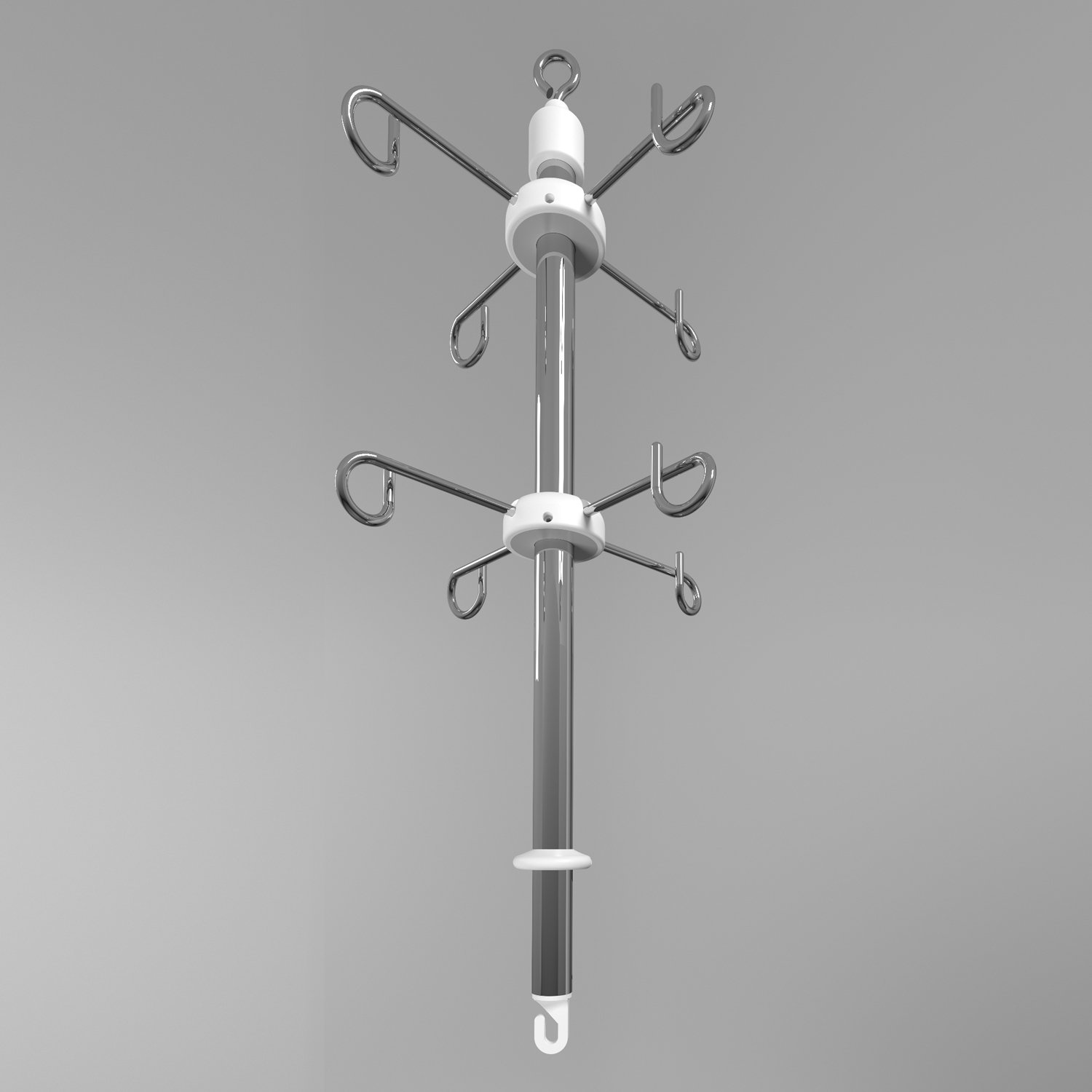 9 bag IV holder for cubicle curtain track