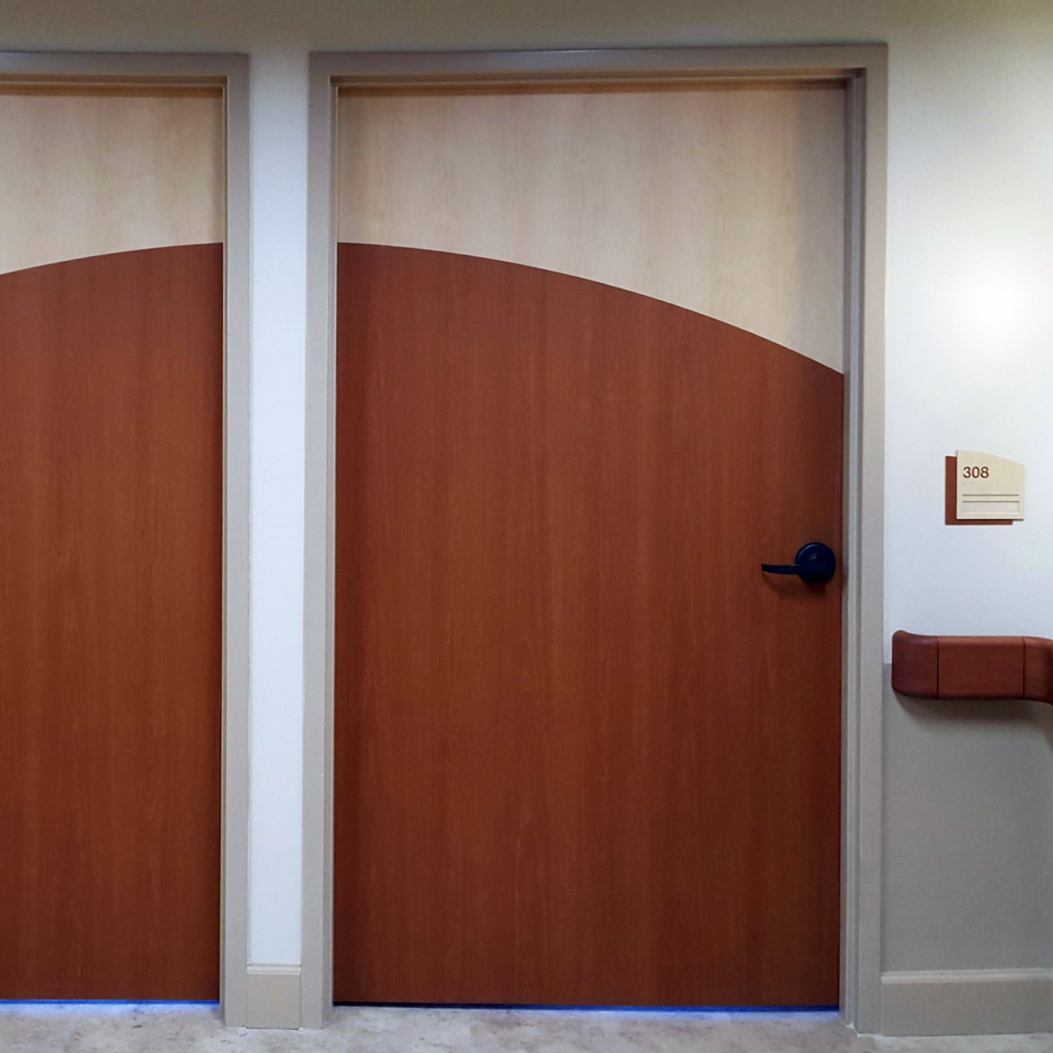 2 tone Palladium Door wood grain and gray