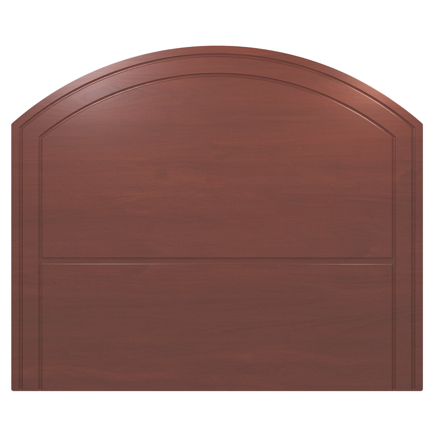 Palladium rounded headboard in faux wood pattern
