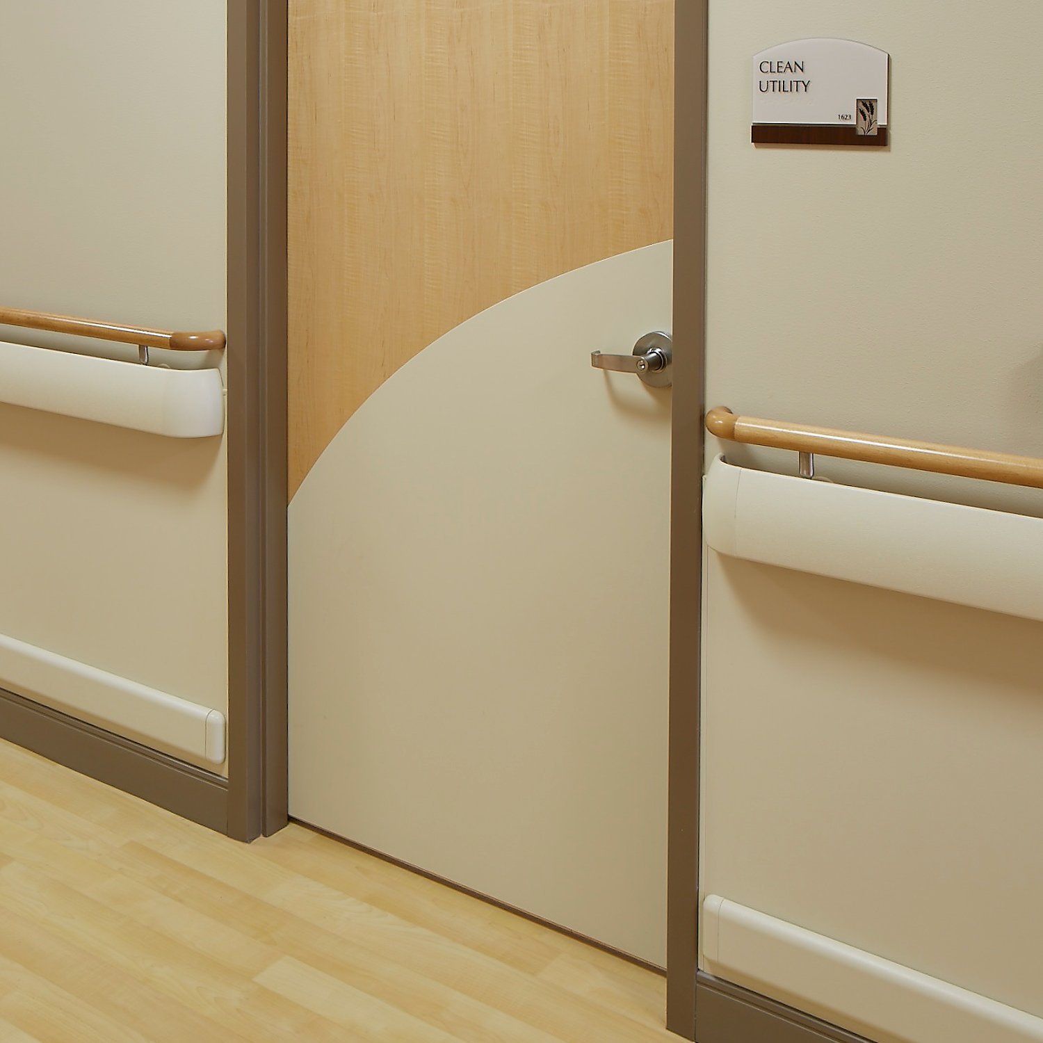 Rigid vinyl sheet on walls and door