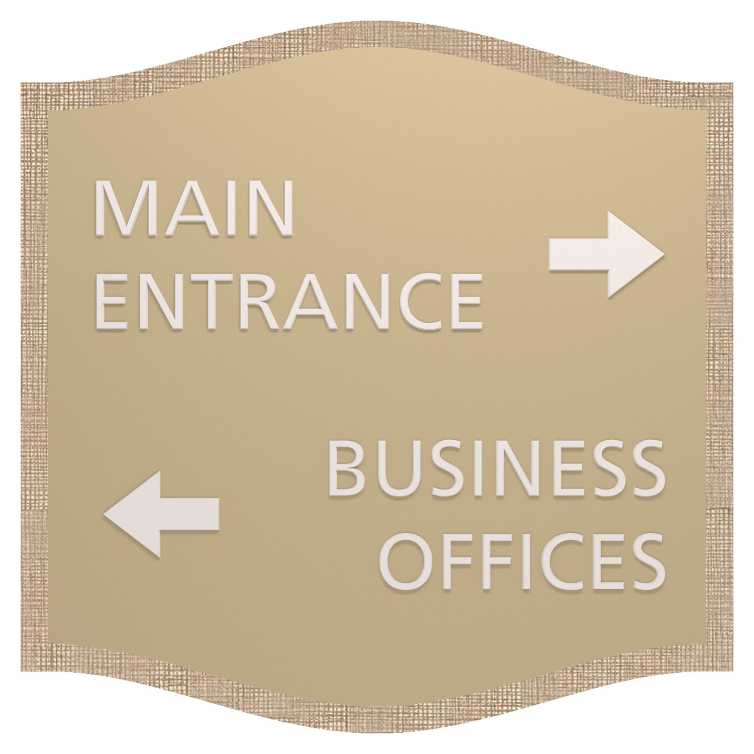 Directional sign for entrance and offices with arrows in Savannah Standard Sign Design